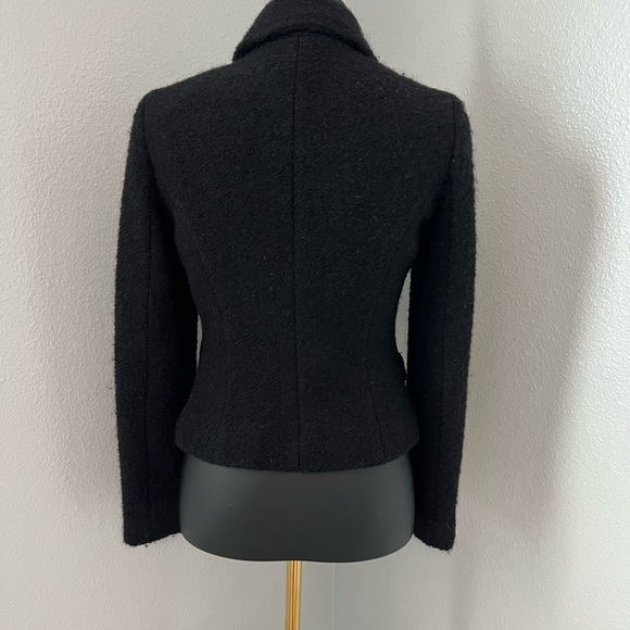J. Crew Black Double-Breasted Boucle Pea Coat - Picture 3 of 4